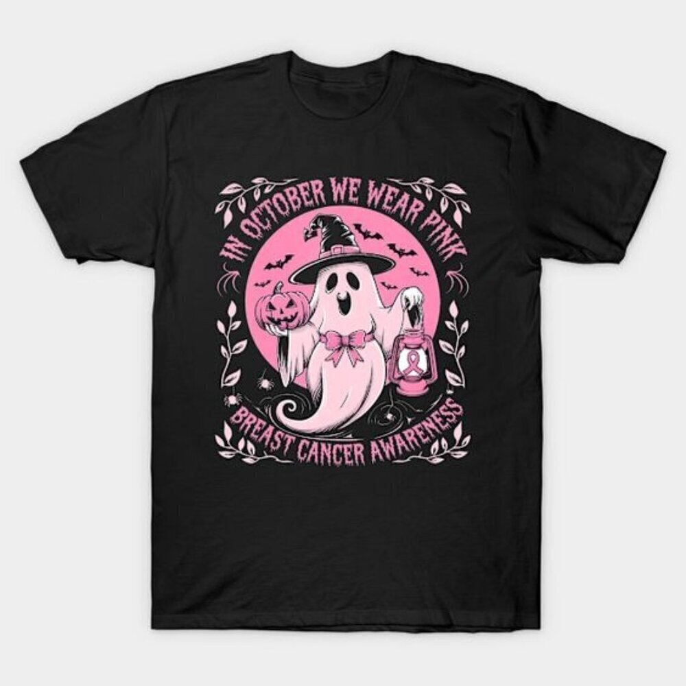 We Wear Ghost Pumpkins Breast Cancer Tshirt